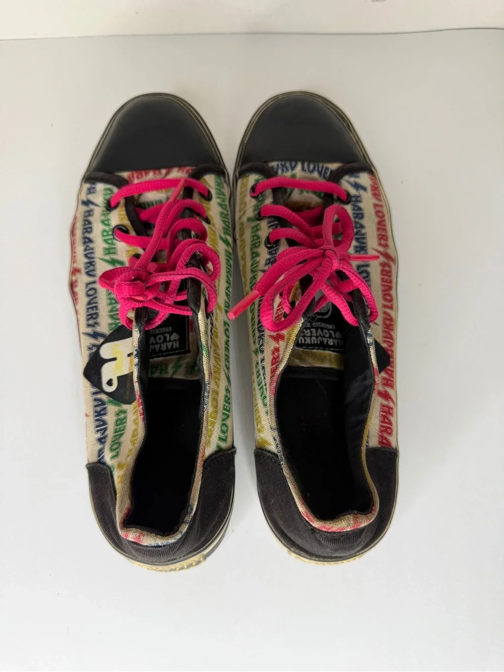 Harajuku Lovers Womens 9 Low Top Canvas Sneaker Tennis Shoe Anime Multicolor